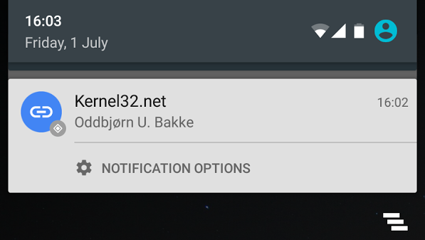 image of a eddystone-url notification